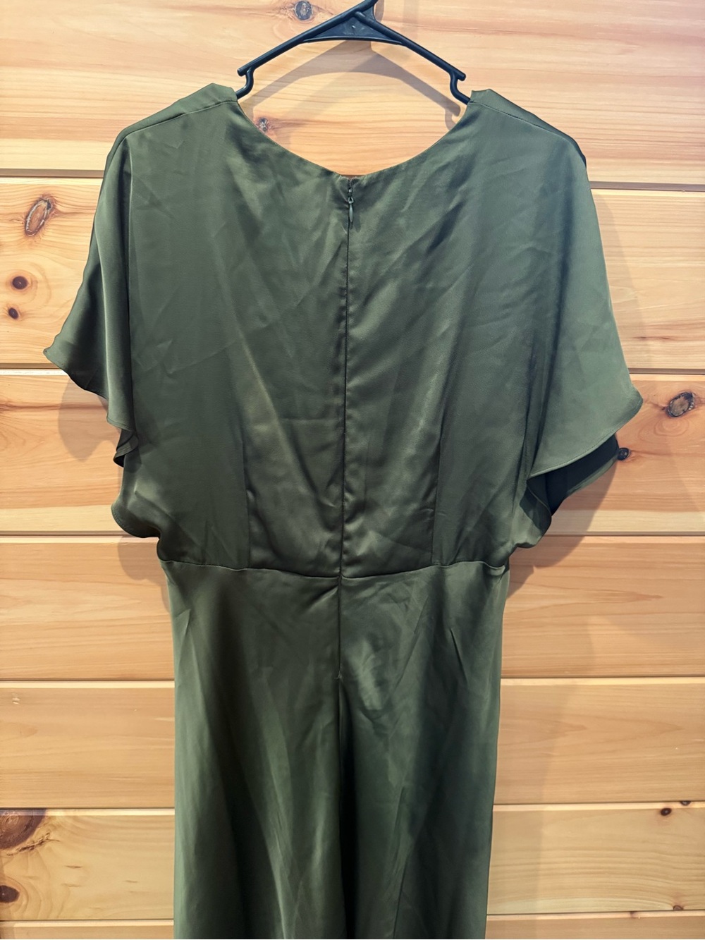 TAYLOR Olive Green V-NecK Dress Size 14 - Picture 5 of 6